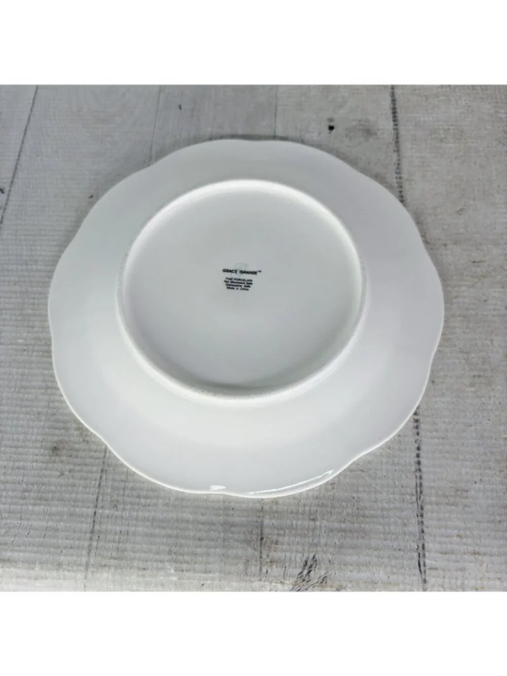 Grace's Teaware SUMMER BERRY Scalloped Gold Trim Porcelain Salad Plates Set 4